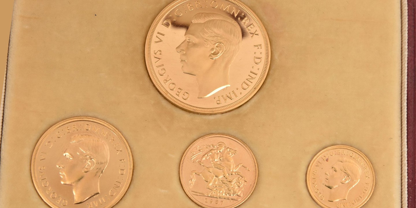 Web Page Top Royal Mint 1937 Gold Specimen Four Coin Collection Sold £11,500