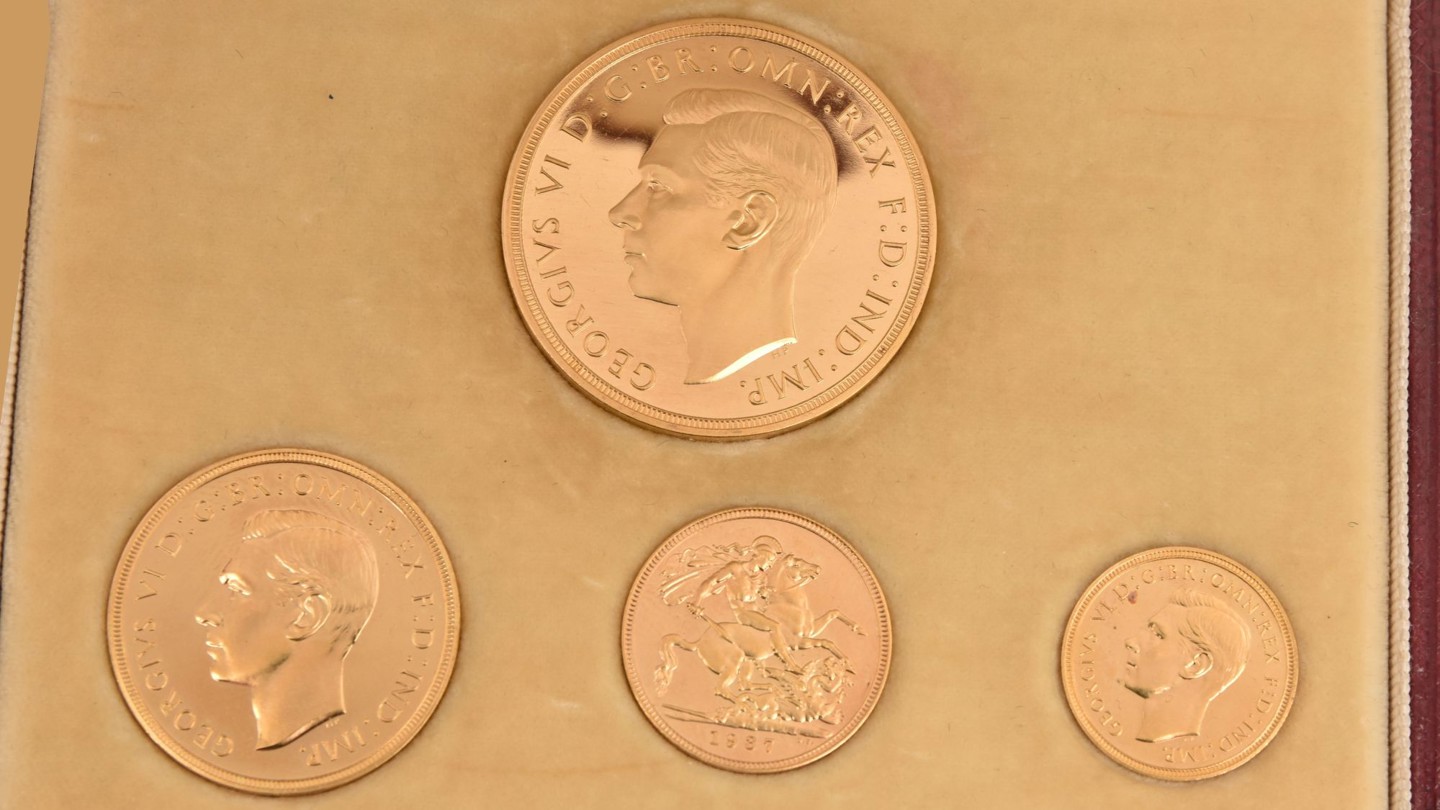 Web Page Top Royal Mint 1937 Gold Specimen Four Coin Collection Sold £11,500