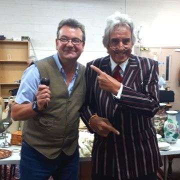 Auctioneer Richard Winterton with television antiques star David Dickinson.