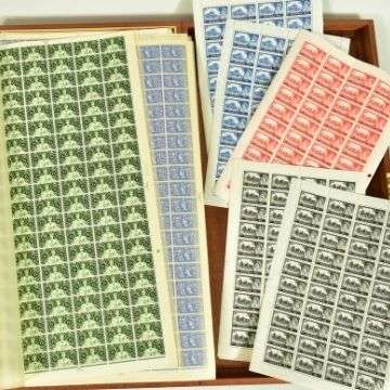 Lot 270 on January 6 is around 160 complete sheets of stamps from the 1950s and 1960s.