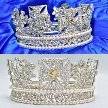 Crowning achievement: The royal replica of the fabulous King George IV State Diadem created by jeweller Richard Witek as a retirement project.