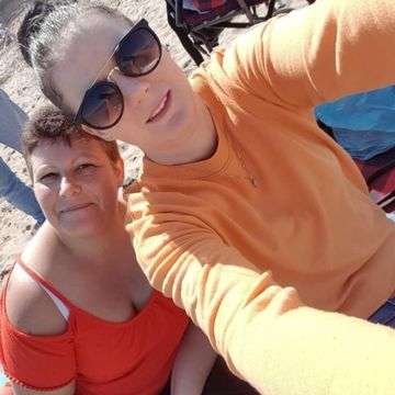 Lisa and Carol enjoying a family holiday.