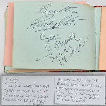 The autographs of John Lennon, George Harrison and Ringo Starr with written provenance.