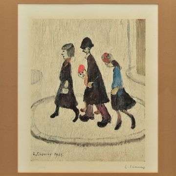 This signed LS Lowry print 'The Family' sold at £2,300.