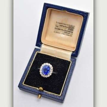 This unheated certified 4.16ct Burmese sapphire ring was discovered hanging in Peggy Hood’s porch, wrapped up in a supermarket carrier bag and swathed in socks! Its box was later discovered in a safe. The ring is estimated to sell at auction for £5,000 to £7,000.