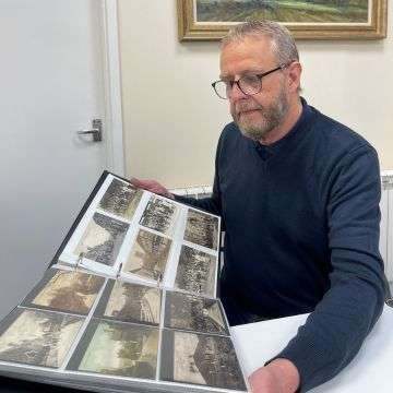 Ephemera specialist Robert French with some of the collection.