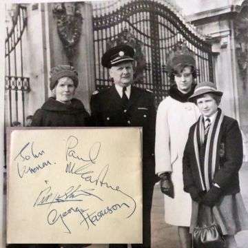 Beatles autographs signed at Buckingham Palace on day band received MBEs from the Queen go to Lichfield auction