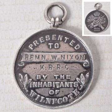Lot 403 also features Pte Nixon’s Wilnecote tribute medal.