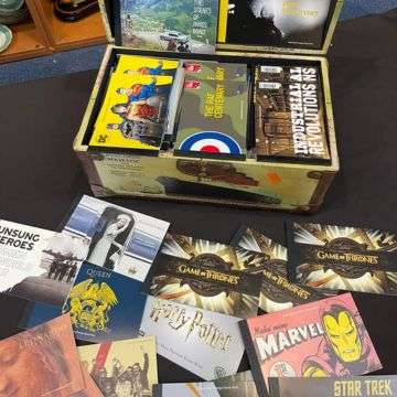 Subjects of the prestige booklets include James Bond, Star Trek, Marvel, Game Of Thrones, Harry Potter and Paul McCartney.