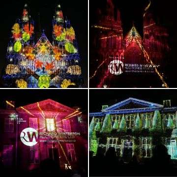 Photos from Lichfield Cathedral's 2023 Christmas Light Show, sponsored by Richard Winterton Auctioneers.