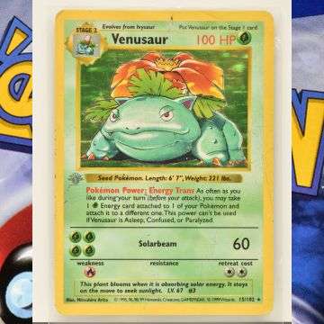 Lot 533, a first edition Base Set Venusaur guided at £400 to £600.