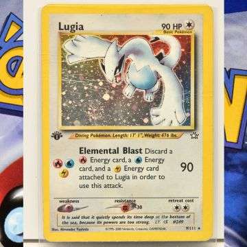Lot 534, a first edition Neo Genesis Lugia guided at £400 to £600.