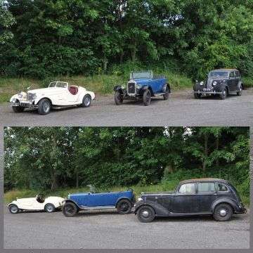 GP Madison sports roadster, a 1930s Austin Six and a 1939 Hillman 14.