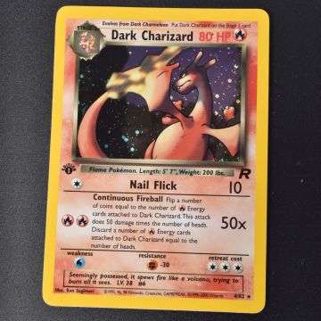 Dark Charizard from the Pokémon complete Team Rocket first edition set.